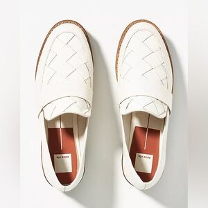 Dolce Vita Womens Aubree Loafers Weave Woven White Leather Lug Sole 9